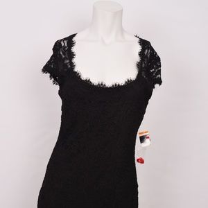 Wendye Chaitin Black Lace Party/Cocktail Dress (L)